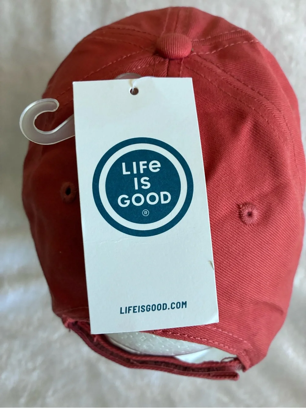 Life Is Good Coral Red Baseball Cap